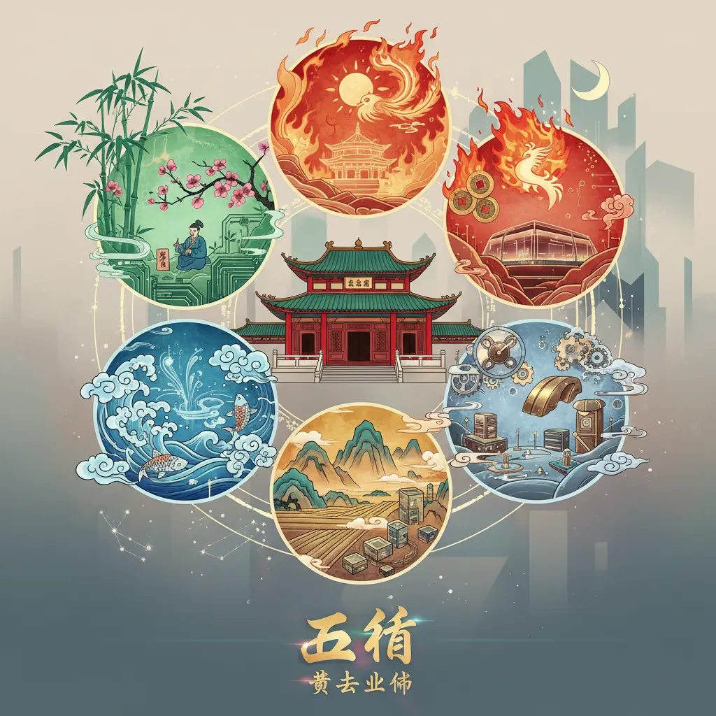 黃大仙廟 - 五行